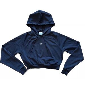 Women’s Gymshark Logo Cropped Pullover Hoodie, Size: Small Black  Active Workout